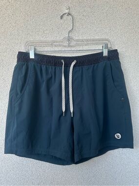 Vuori Swim Volley Shorts Navy Blue ~Size Medium — Measurements Listed
